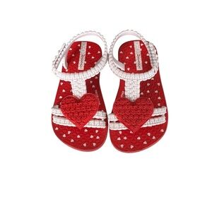 Ipanema Kids Red and White Heart Sandals